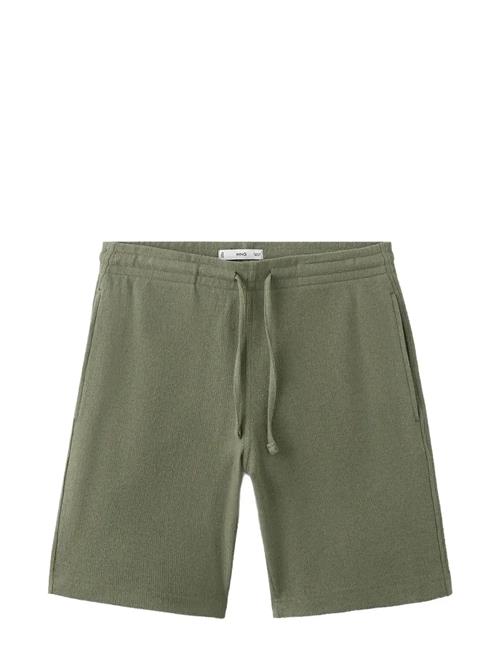 Mango | Textured Cotton Bermuda Shorts With Drawstring | L