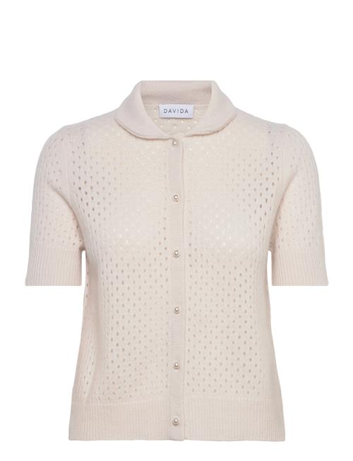 Davida Cashmere | Mesh Knitted Short Sleeve Cardigan | M