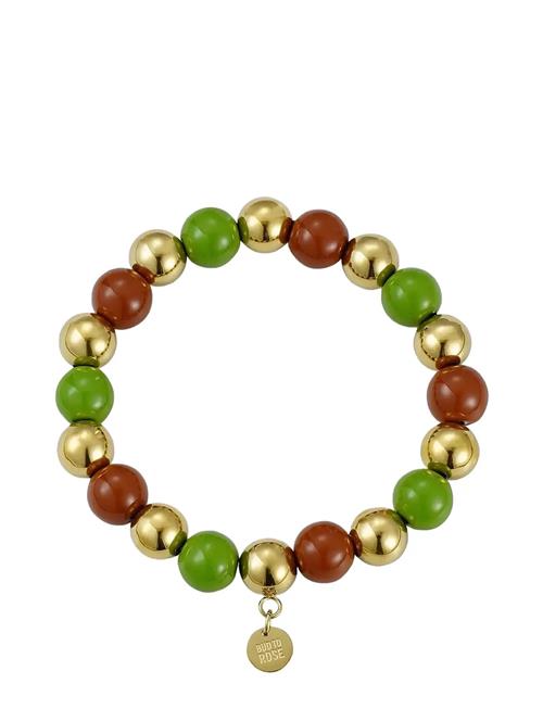Bud to rose | Brea Enamel 10Mm Bracelet Green/Gold | ONE SIZE