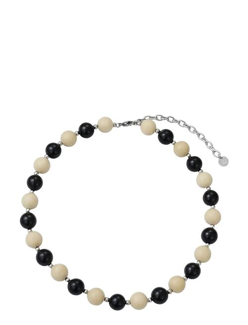 Bud to rose | Kelly Large Necklace Ivory/Black/Steel | ONE SIZE