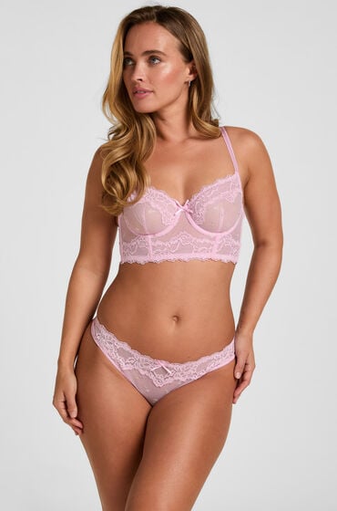 Hunkemöller Highleg Thong Camellia Lyserød