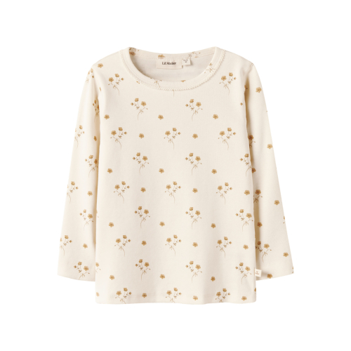 LIL ATELIER Bluse Layo Sig Coconut Milk Flower Yellow