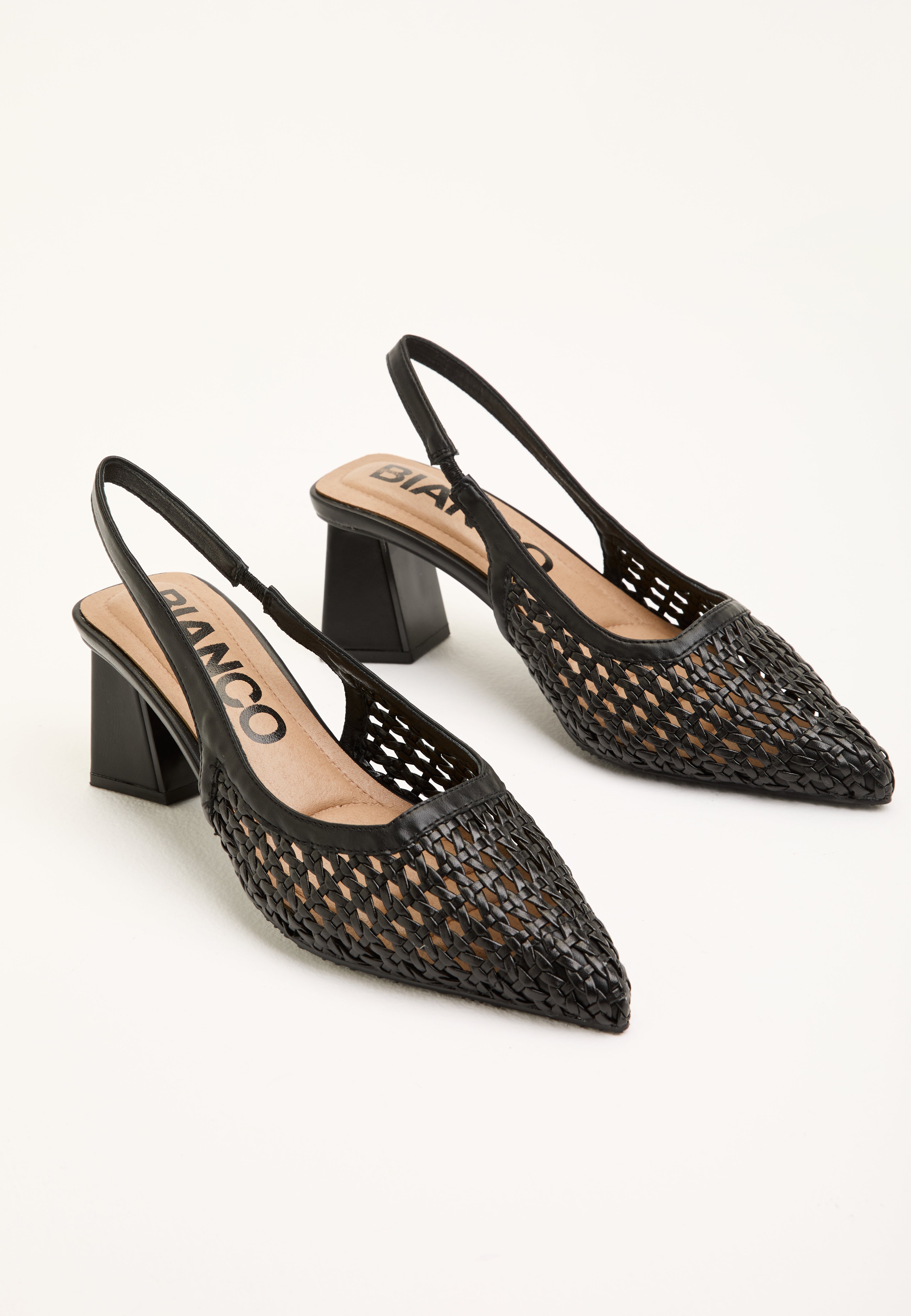 BIANCO Biamaralyn Slingback Weaved Faux Leather