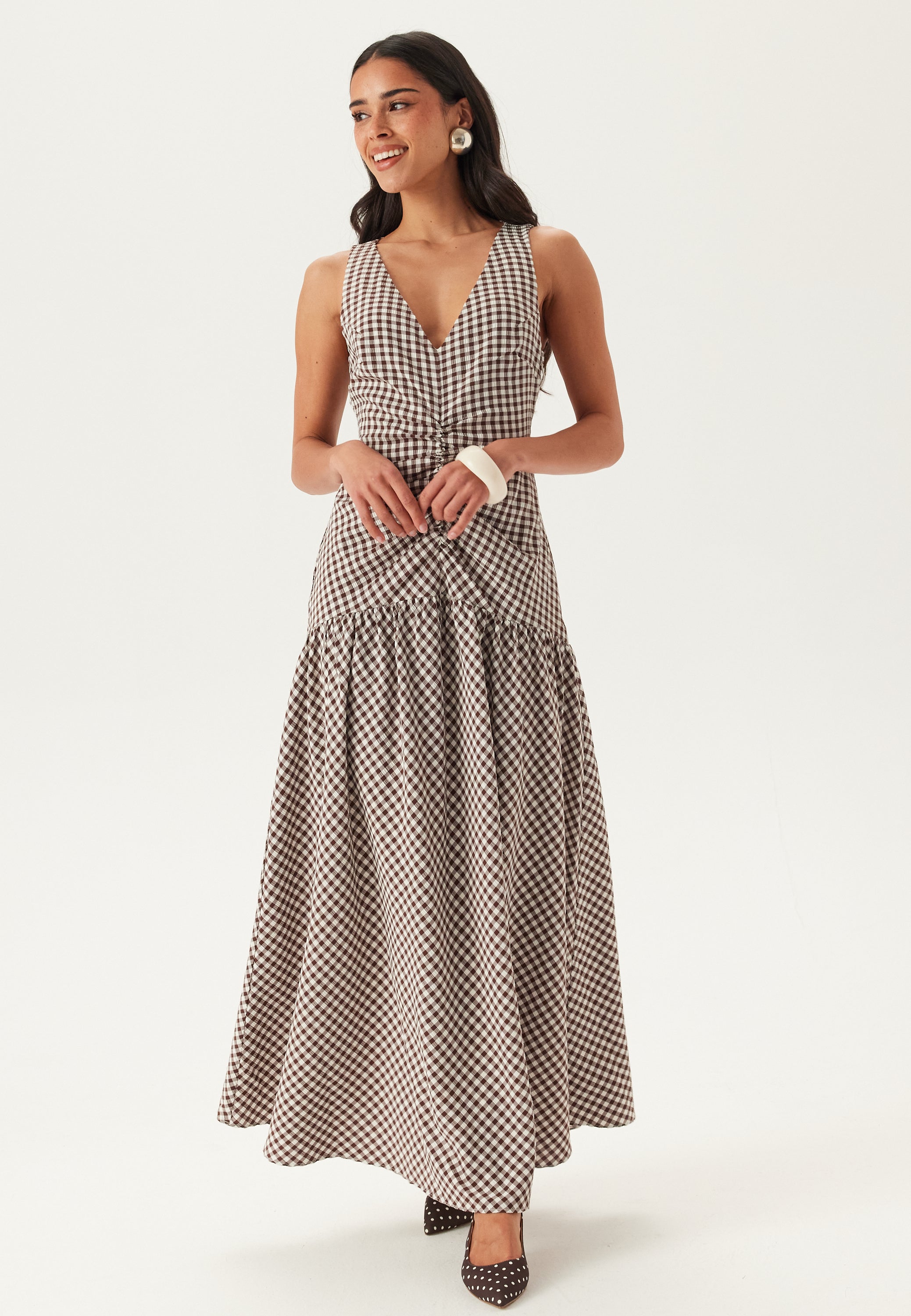 Bubbleroom Occasion Ruched Front Ankle Dress