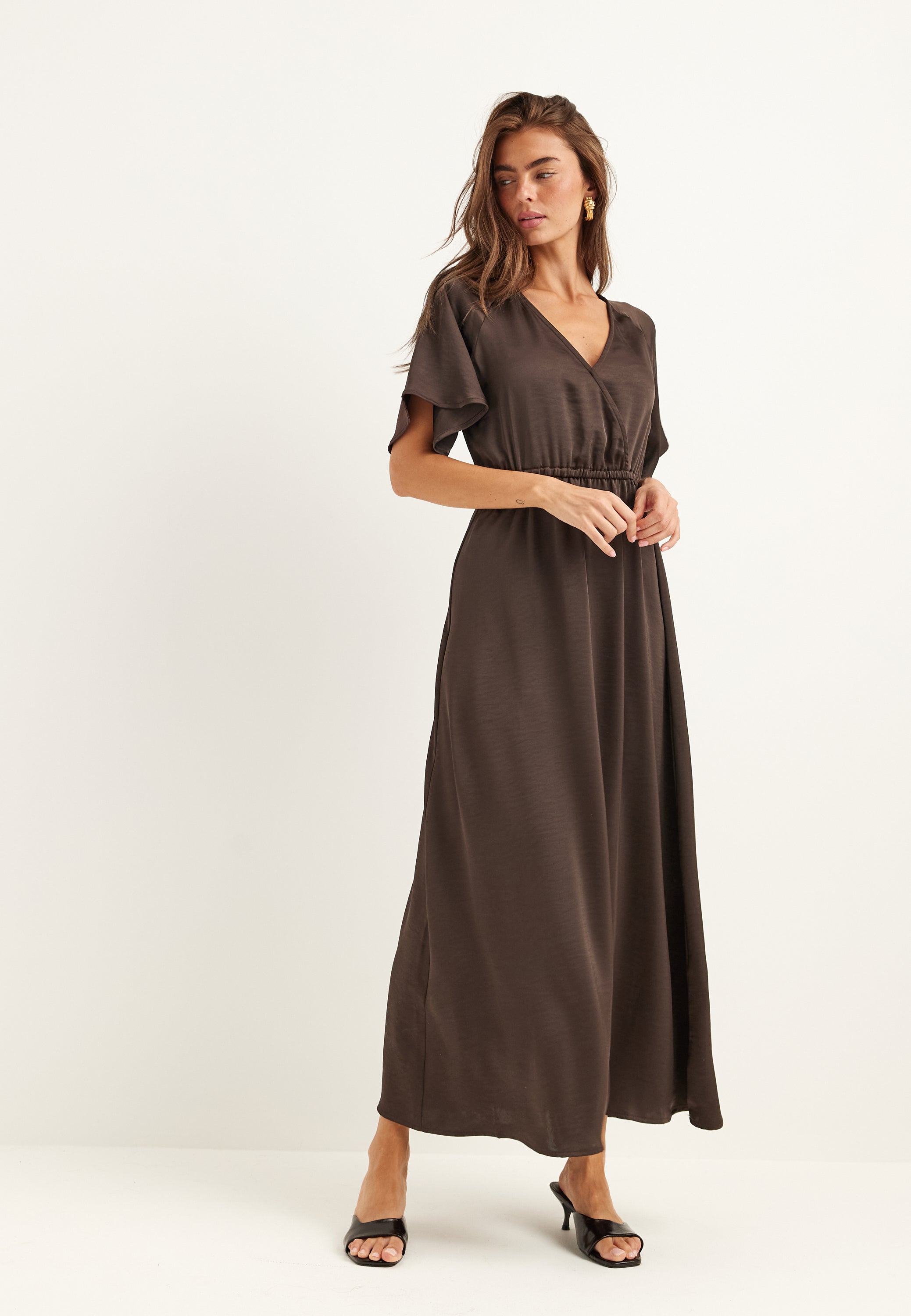 BUBBLEROOM Satin Maxi Dress