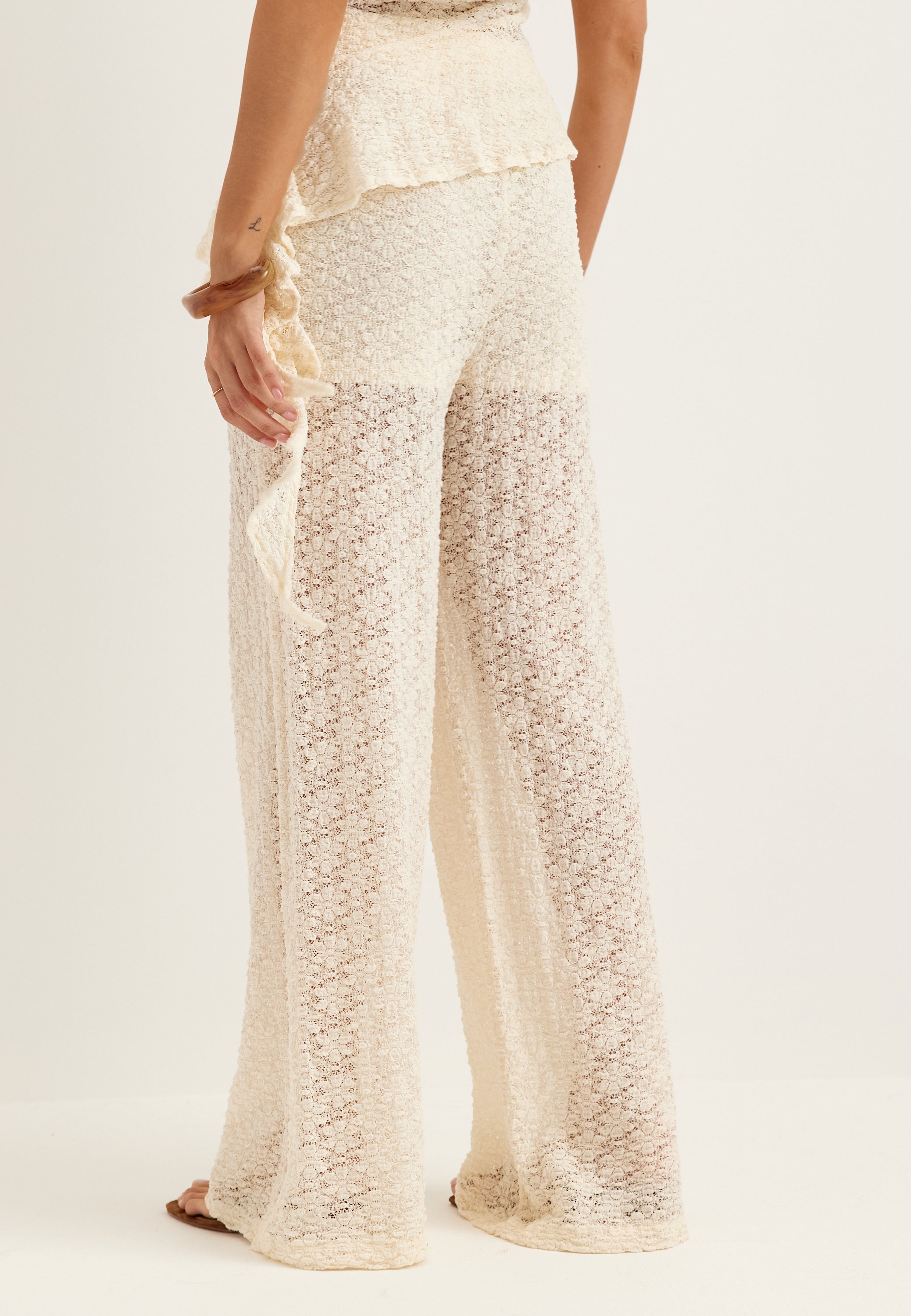 BUBBLEROOM Wide Lace Trousers