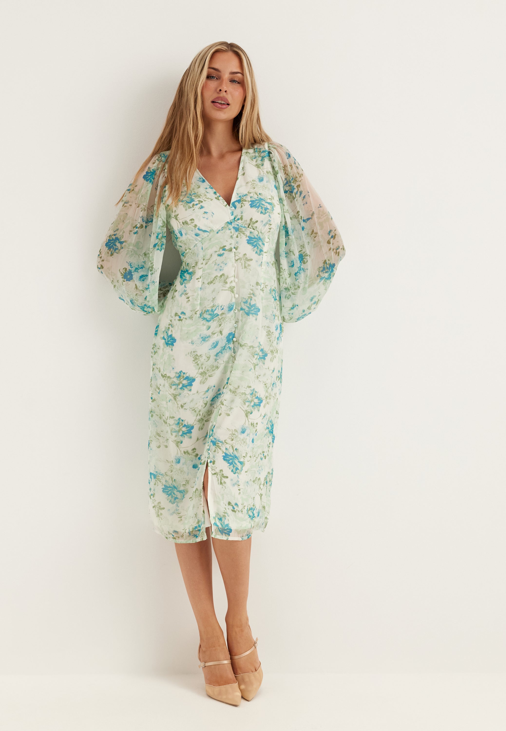 VERO MODA Vmsmilla Ls V-neck Calf Dress