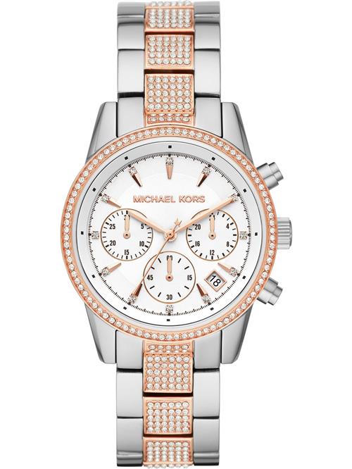 MICHAEL Michael Kors Analogt ur 'Ritz'  rosa guld / sølv / hvid
