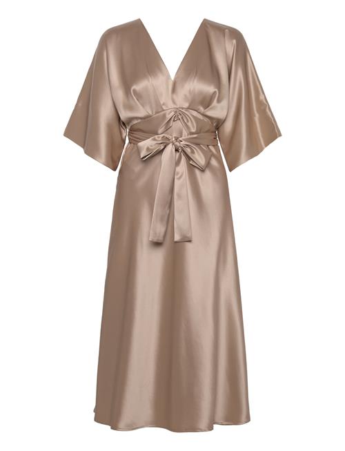 Malina | Juno V-Neck Satin Midi Dress | XL