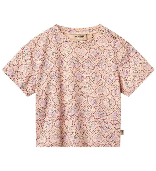 Wheat T-shirt - Ella - Magenta Heart Flowers