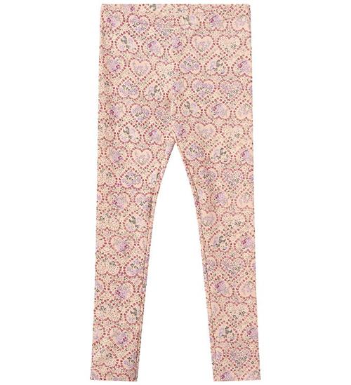 Wheat Leggings - Jules - Magenta Heart Flowers