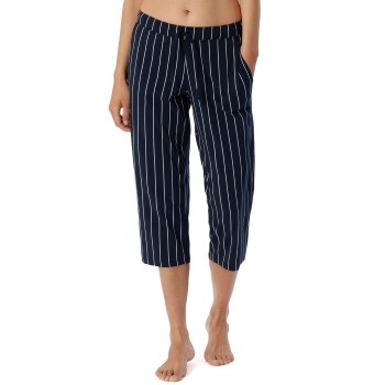 Schiesser Women Mix and Relax Pants Marine Stribet bomuld 40 Dame