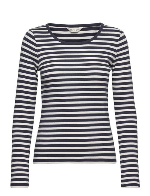 GANT | Slim Striped Ribbed Ls T-Shirt | M