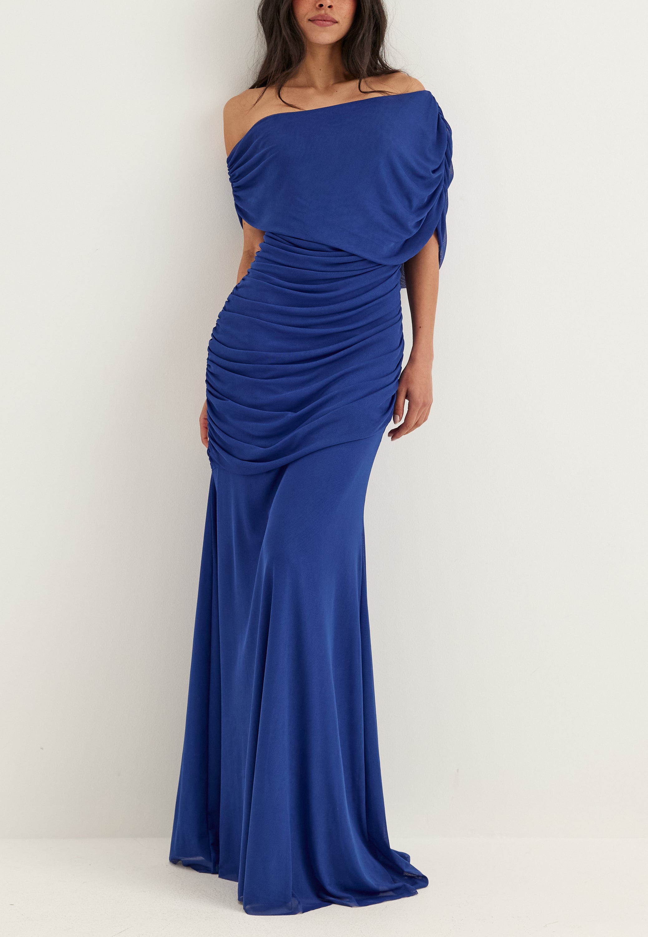 BUBBLEROOM OCCASION Off Shoulder Mesh Gown