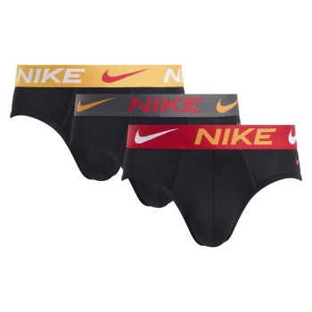 Nike 6P Dri-Fit Essential Micro Hip Brief Sort/Gul polyester Medium Herre