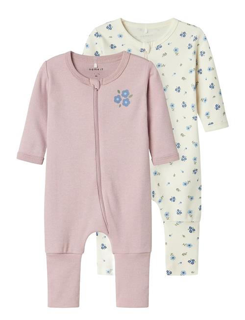 name it | Nbfnightsuit 2P Zip Ff Jet Flower Noos | 86