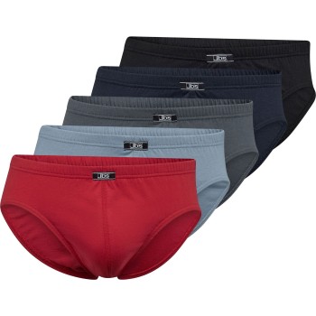 JBS 5P Organic Cotton Mini Slip Brief Sort/Rød økologisk bomuld 3XL Herre