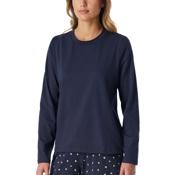 Schiesser Mix and Relax Cotton Longsleeved Shirt Mørkblå bomuld 48 Dame