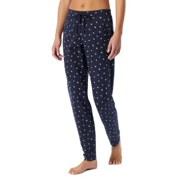 Schiesser Women Mix and Relax Cotton Pants Hvid/Marine bomuld 46 Dame