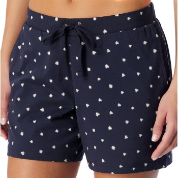Schiesser Women Mix and Relax Cotton Shorts Hvid/Marine bomuld 36 Dame