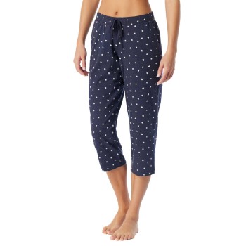 Schiesser Women Mix and Relax Pants Hvid/Marine bomuld 48 Dame