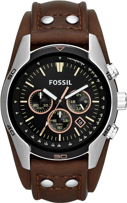 FOSSIL Analogt ur 'COACHMAN CH2891'  brun / sølv
