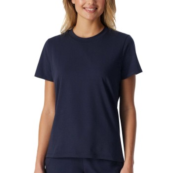 Schiesser Women Mix and Relax Cotton T-Shirt Mørkblå bomuld 46 Dame