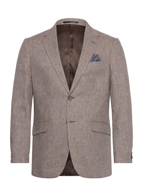 Lindbergh Black | Linen Blend Houndstooth Blazer | 48
