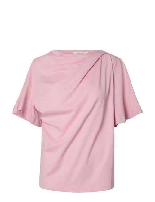 Selected | Slfoline Light Ss Draped Neck Tee Ex | XS