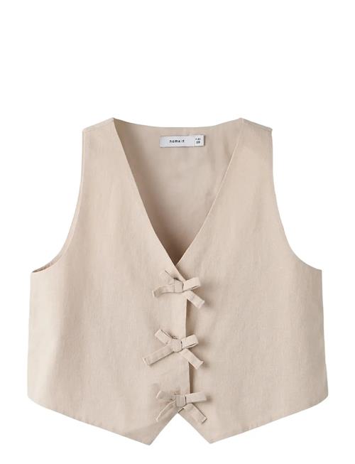 name it | Nkffalinnen Cropped Waistcoat | 134-140