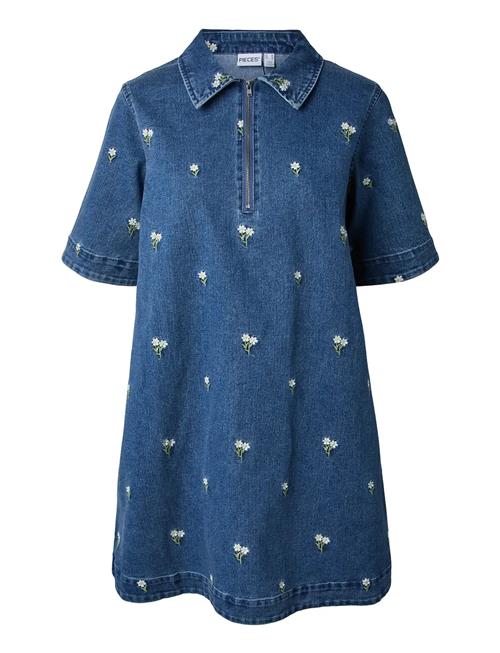 Pieces | Pcflora Ss Denim Emb Dress | S