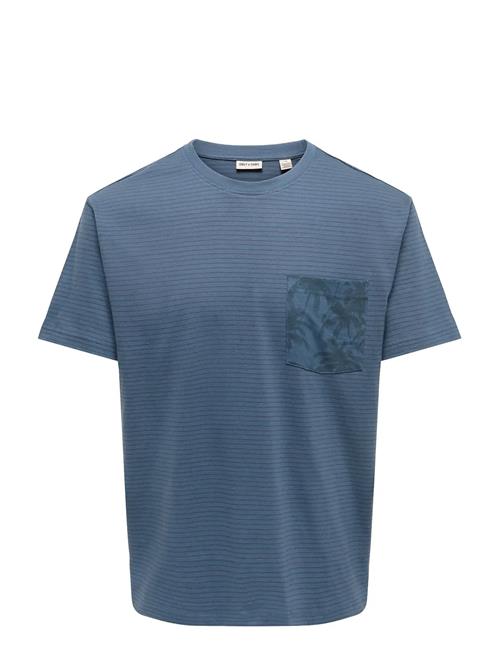 ONLY & SONS | Onsfred Stripe Life Rlx Leaf Ss Pckt Tee | S