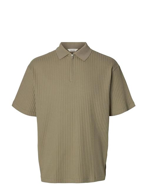 Selected | Slmrelaxsimon Ribbed Ss Zip Polo | L