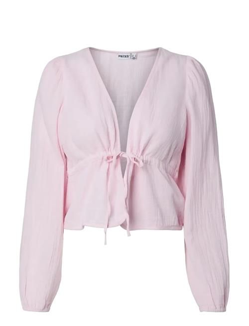 Pieces | Pcsastina Ls V-Neck Tie Top Wvn Msa Bc | S
