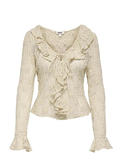 ONLY | Onlpearlina Ls Ruffle Lace Top Wvn | L