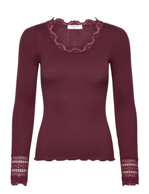 Rosemunde | Rwbenita Silk Ls O-Neck Lace T-Shirt | L