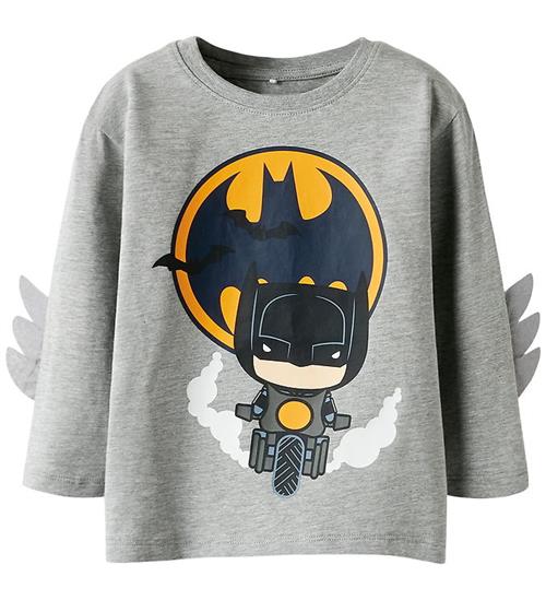 Name it Bluse - NmmOlej - Batman - Grey Melange