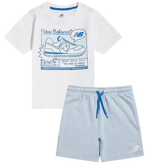 New Balance Shortssæt - Graphic - Bright White/Lyseblå