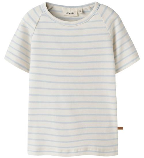 Lil Atelier T-shirt - Slim - NmnGeo - Coconut Milk/Plein Air