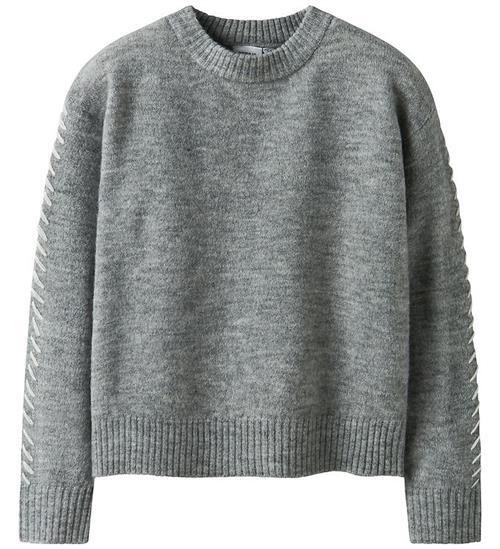Name it Bluse - NkfSofita - Strik - Grey Melange