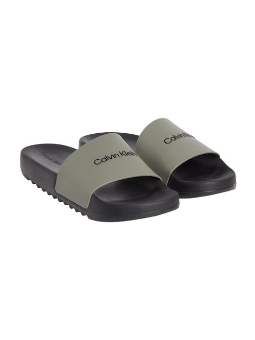 Calvin Klein Pantoletter  oliven / sort