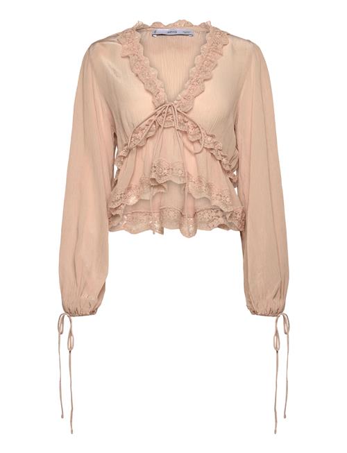 Mango | V-Neck Blouse With Lace Trim | L