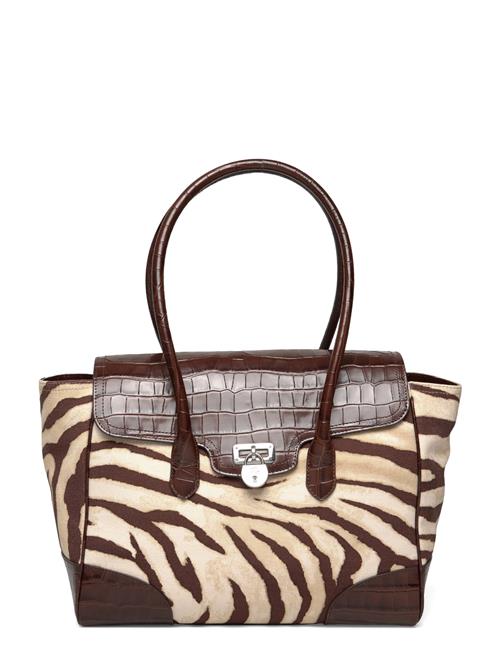 Lauren Ralph Lauren | Zebra-Print Canvas Large Tanner Satchel | ONE SIZE