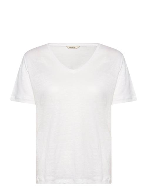 GANT | Reg Linen V-Neck Ss T-Shirt | XL