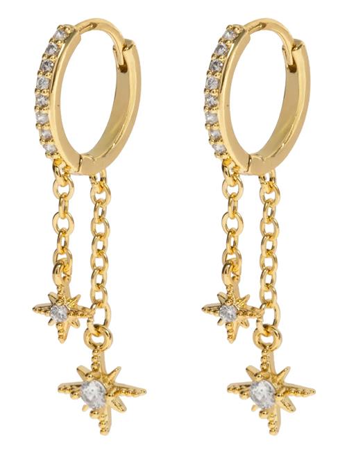 Timi of Sweden | Winny - Crystal Stars On Chain Hoop Earrings | ONE SIZE