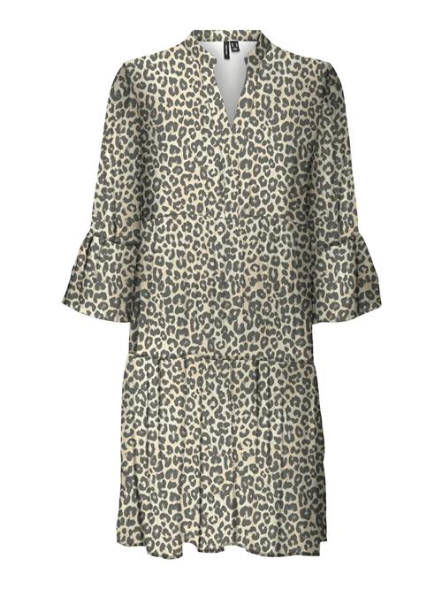 VERO MODA Kjole  beige / sort / uldhvid
