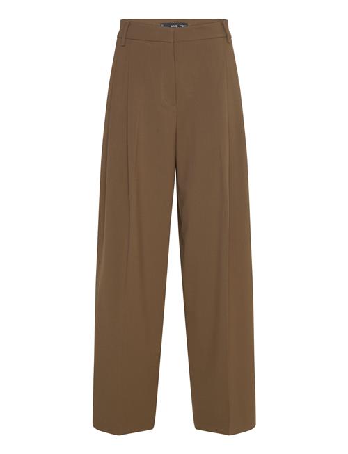 Mango | Wide Leg Mid-Rise Pleated Trousers | 38