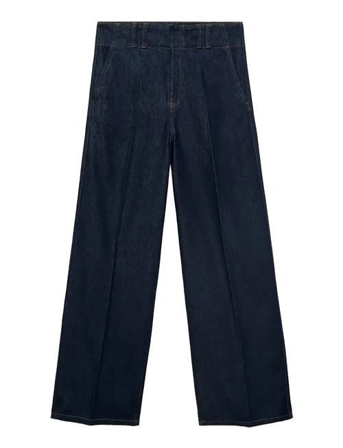 Mango | Wide Leg Denim Trousers With Belt Loops | L