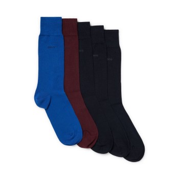 BOSS Strømper 5P RS Uni Color CC Socks Blå/Grå Str 39/42