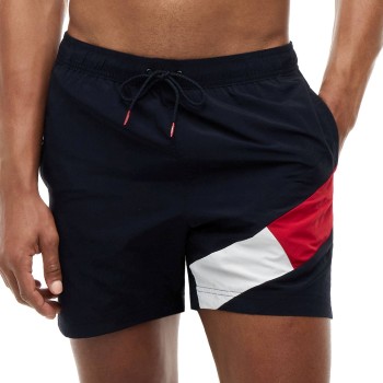 Tommy Hilfiger Badebukser Solid Flag Swim Shorts Mørkblå nylon Medium Herre